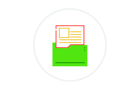 Grüne Mappe mit Dokument darin