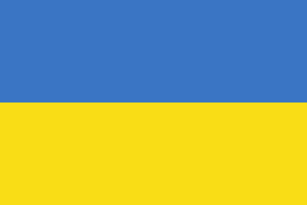 Ukraineflagge mit zwei Balken, oben blau und unten gelb