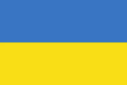 Ukraineflagge mit zwei Balken, oben blau und unten gelb